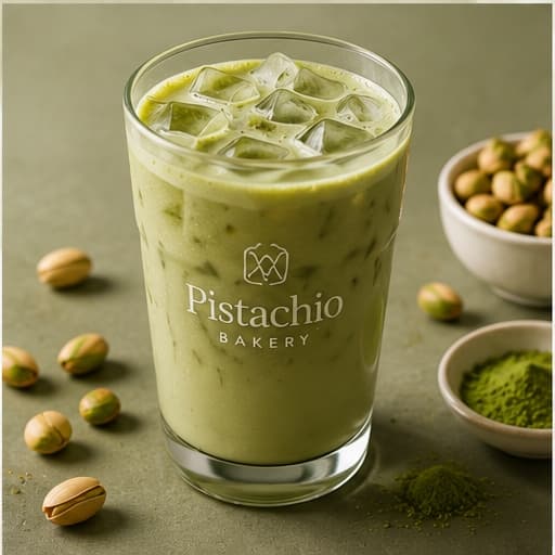 Iced pistachio latte